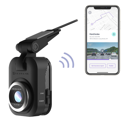 image of dash camera and phone app