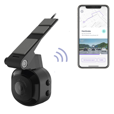 Image of  dash camera with phone app